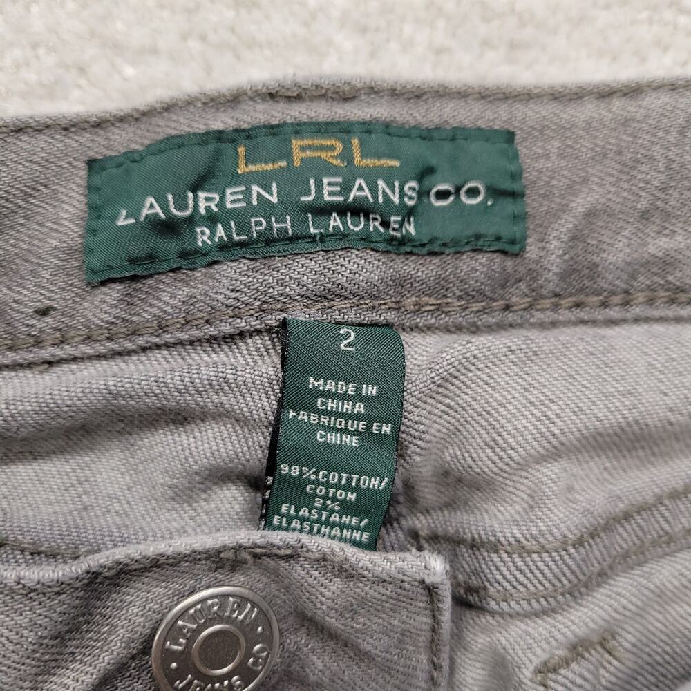 Lauren Jeans Co Ralph Lauren Womens Size 2 Gray Straight Leg Stretch Jeans - Picture 3 of 10